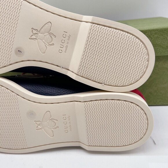 Gucci Riverside Leather Boat Shoe Loafer Moccasin Blue Mens UK 9 US 9.5 $890 - Picture 11 of 13